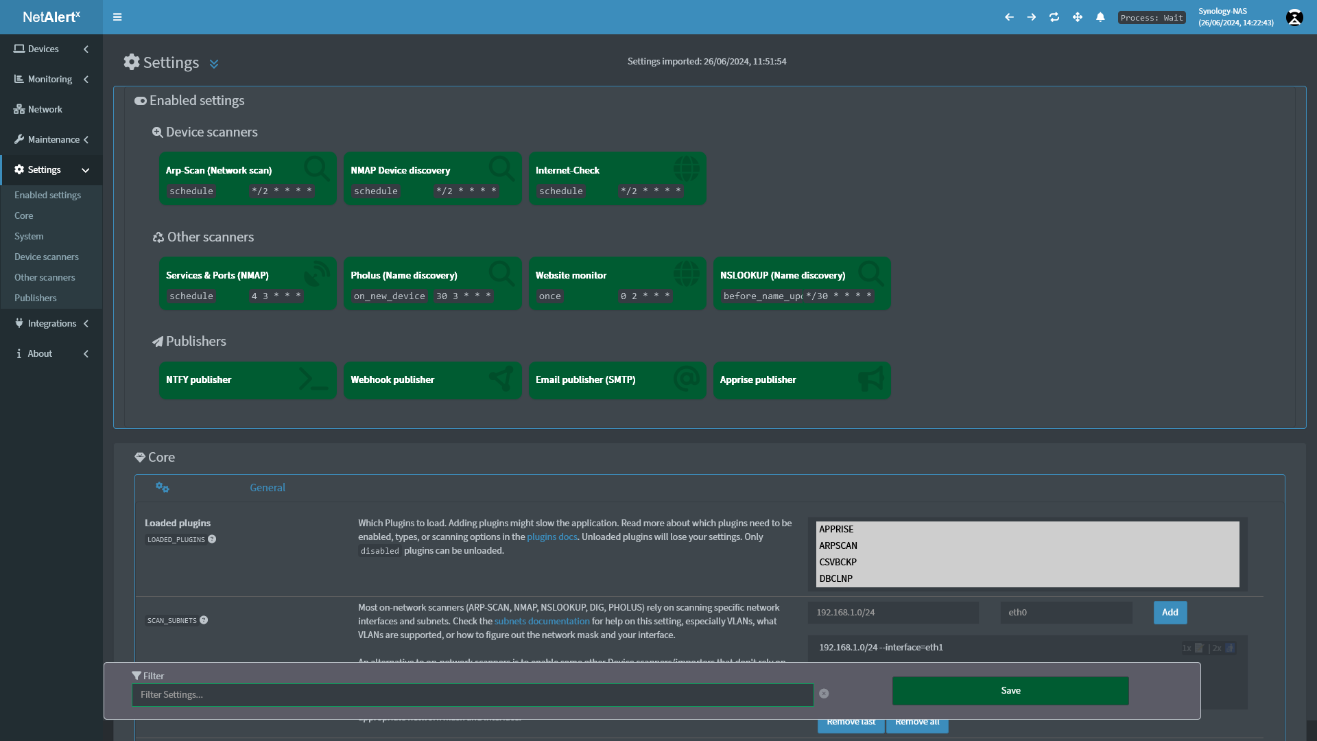 Screen 6 settings